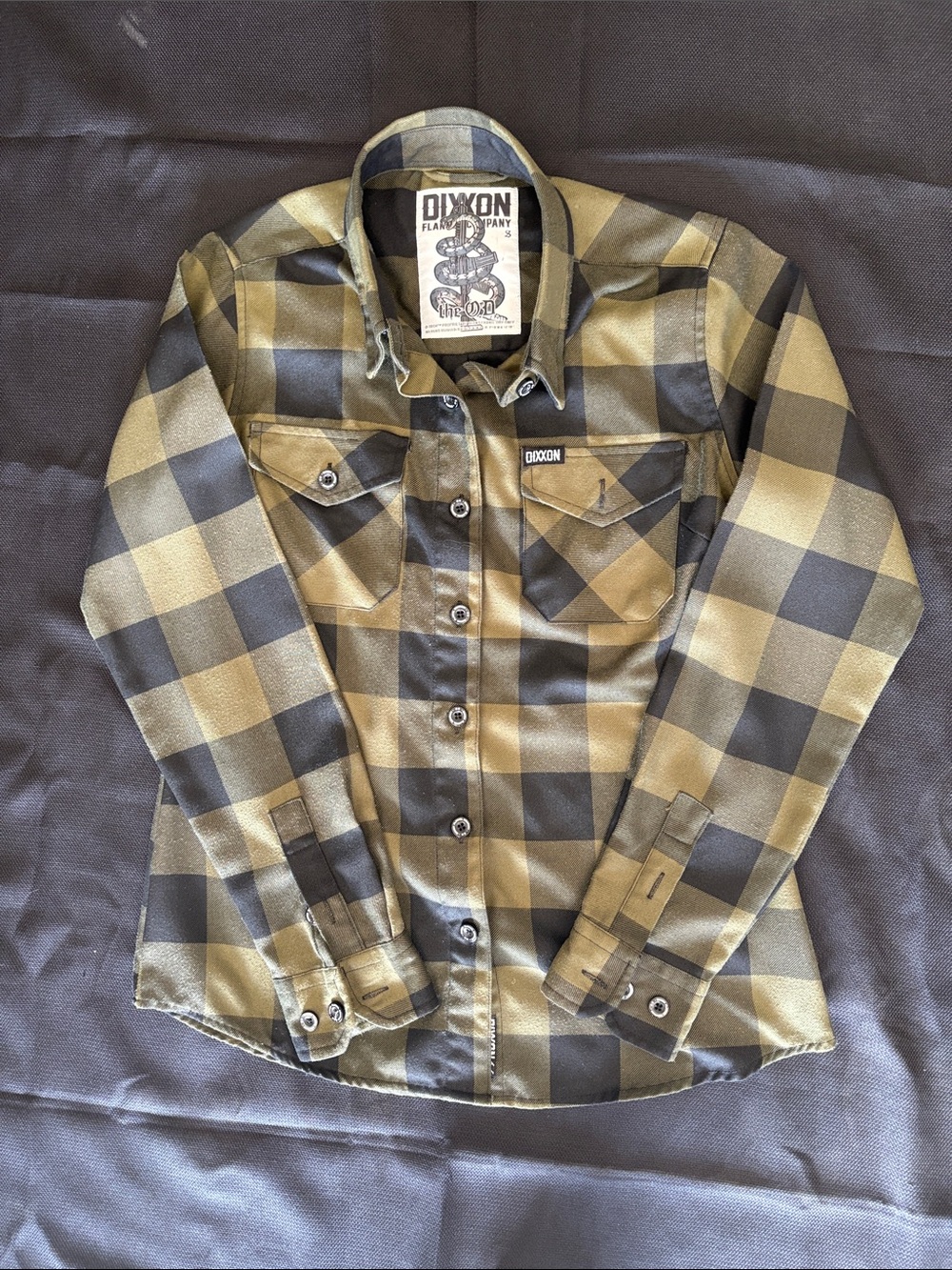 DIXXON Olive & Black Check Plaid Button-Down Shirt